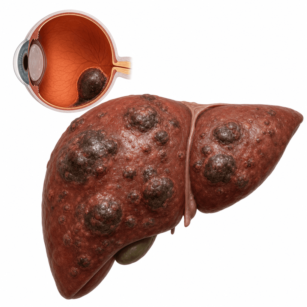 Scientific editorial illustration for HLA-A2-Negative Metastatic Uveal Melanoma