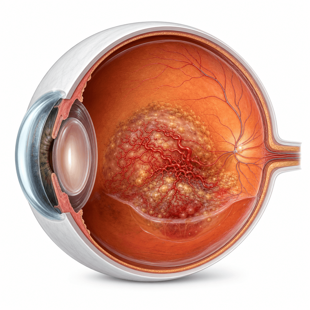 Scientific editorial illustration for Wet Age-Related Macular Degeneration